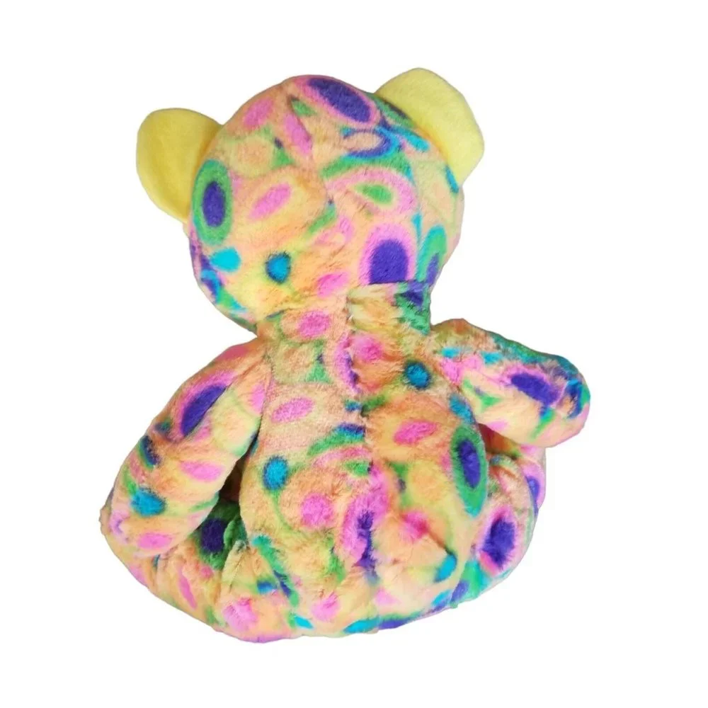Kellytoy Plush Rainbow Teddy Bear Stuffed Animal Toy Groovy Hippy Colorful 2015